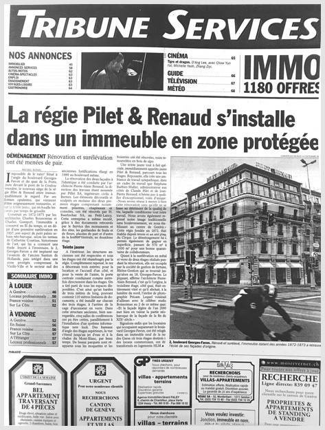 Article de la Tribune de Genève